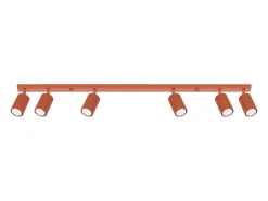 Sollux Lighting Plafón-Lámpara de techo Gloow minimalista de aluminio - 6 fuentes luminosas 4000K - L.117 x A.16,5 cm - ocre Rojo