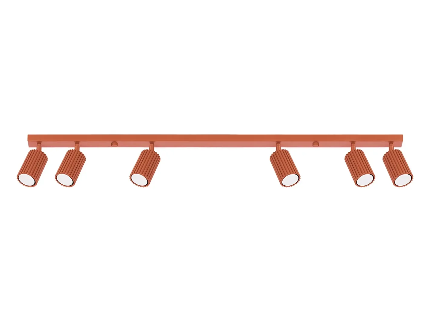 Sollux Lighting Plafón-Lámpara de techo Gloow minimalista de aluminio - 6 fuentes luminosas 4000K - L.117 x A.16,5 cm - ocre Rojo