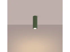 Sollux Lighting Lámpara de techo Gloow minimalista de aluminio - 1 fuentes luminosas 4000K - L.6,5 x A.20 cm - oliva Verde Clearance