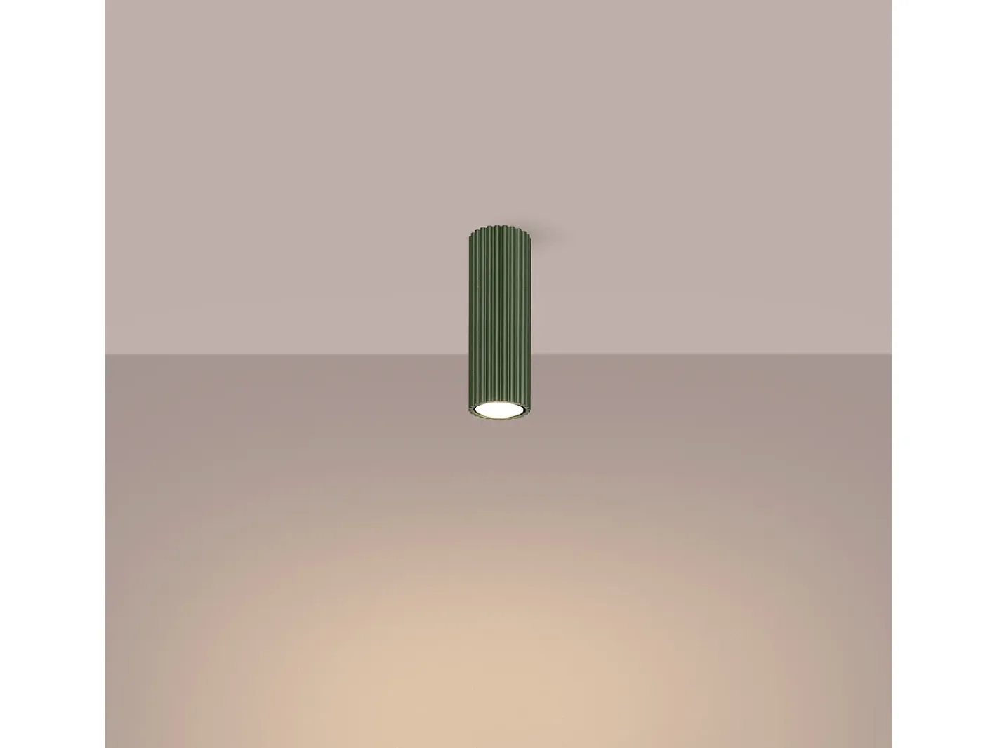 Sollux Lighting Lámpara de techo Gloow minimalista de aluminio - 1 fuentes luminosas 4000K - L.6,5 x A.20 cm - oliva Verde Clearance