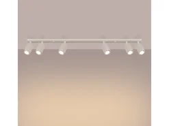 Sollux Lighting Plafón-Lámpara de techo Gloow minimalista de aluminio - 6 fuentes luminosas 4000K - L.117 x A.16,5 cm - Beige