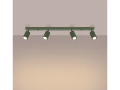 Sollux Lighting Lámpara de techo Gloow minimalista de aluminio - 4 fuentes luminosas 4000K - L.81 x A.16,5 cm - oliva Verde