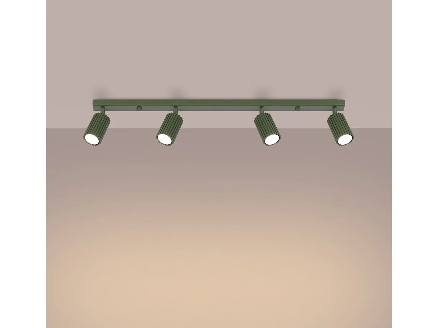 Sollux Lighting Lámpara de techo Gloow minimalista de aluminio - 4 fuentes luminosas 4000K - L.81 x A.16,5 cm - oliva Verde