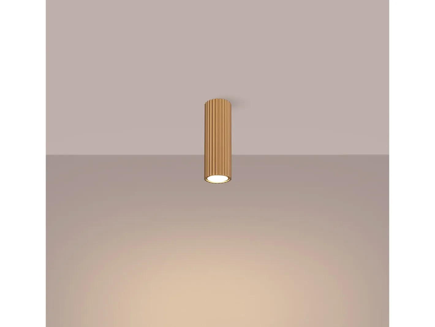 Sollux Lighting Plafón-Lámpara de techo Gloow minimalista de aluminio - 1 fuentes luminosas 4000K - L.6,5 x A.20 cm - Dorado