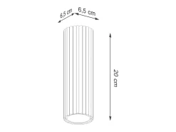 Sollux Lighting Plafón-Lámpara de techo Gloow minimalista de aluminio - 1 fuentes luminosas 4000K - L.6,5 x A.20 cm - Dorado