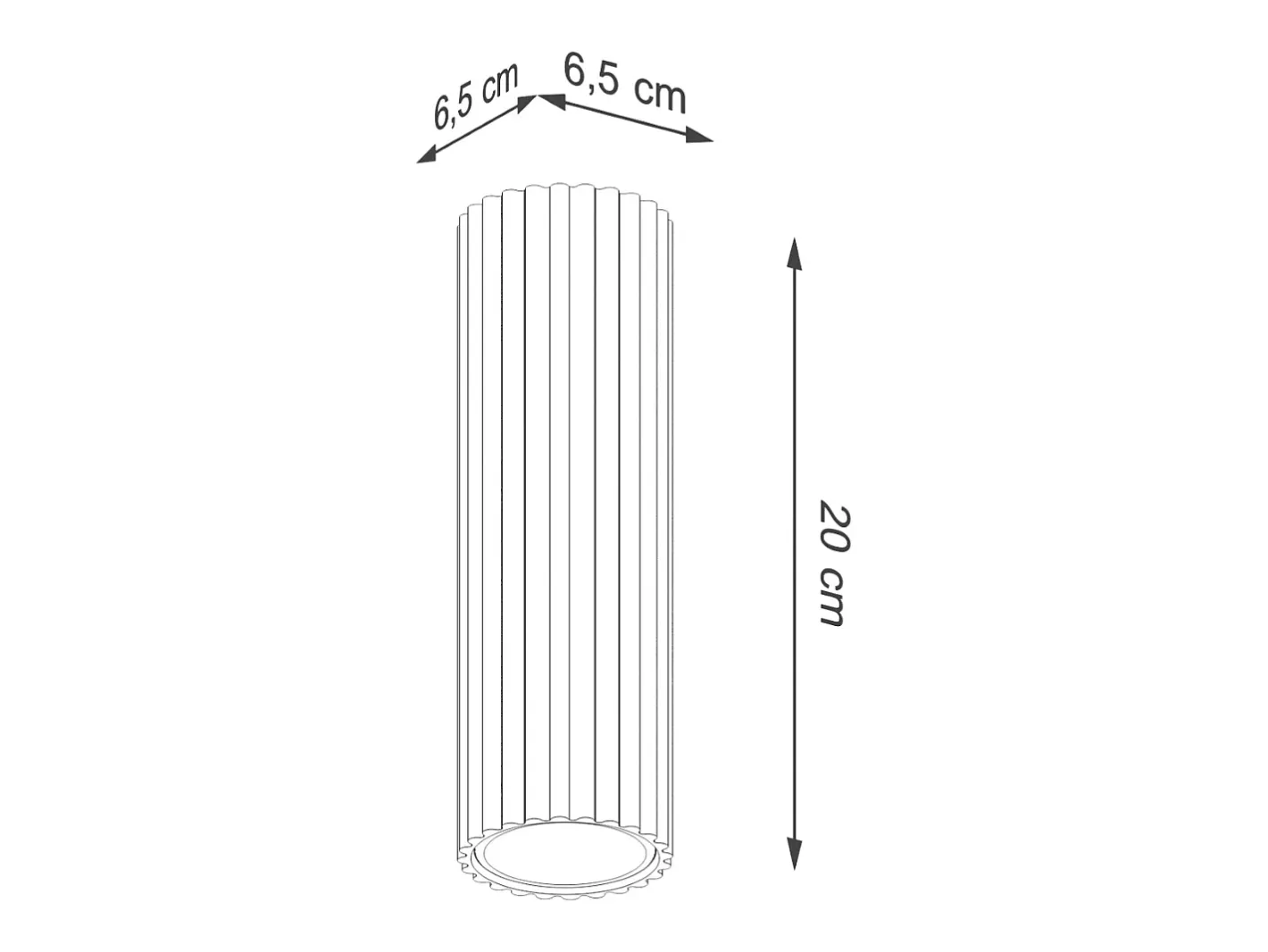 Sollux Lighting Plafón-Lámpara de techo Gloow minimalista de aluminio - 1 fuentes luminosas 4000K - L.6,5 x A.20 cm - Dorado