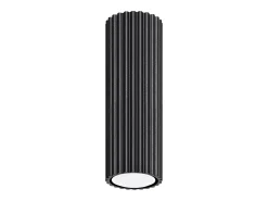 Sollux Lighting Plafón-Lámpara de techo Gloow minimalista de aluminio - 1 fuentes luminosas 4000K - L.6,5 x A.20 cm - Negro