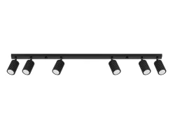 Sollux Lighting Plafón-Lámpara de techo Gloow minimalista de aluminio - 6 fuentes luminosas 4000K - L.117 x A.16,5 cm - Negro