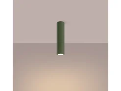 Sollux Lighting Lámpara de techo Gloow minimalista de aluminio - 1 fuentes luminosas 4000K - L.6,5 x A.30 cm - oliva Verde New
