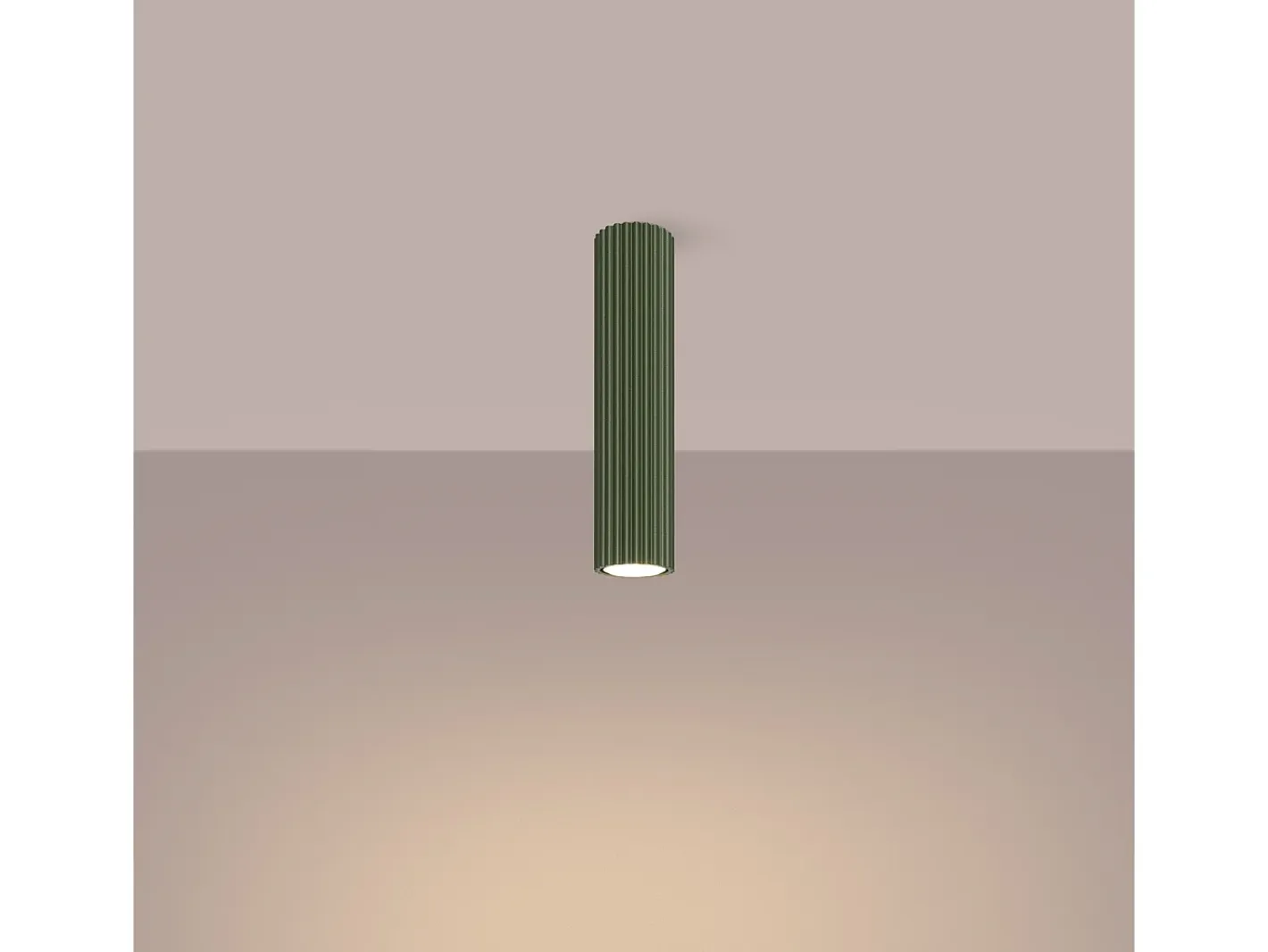 Sollux Lighting Lámpara de techo Gloow minimalista de aluminio - 1 fuentes luminosas 4000K - L.6,5 x A.30 cm - oliva Verde New