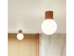 Sollux Lighting Plafón-Lámpara De Techo Halo Moderno De Aluminio/Vidrio - 1 Fuentes Luminosas - L.12 X A.21 Cm - Moca Marru00f3n