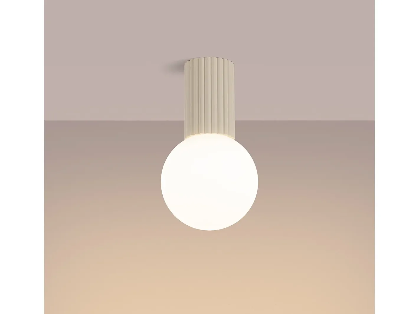 Sollux Lighting Plafón-Lámpara De Techo Halo Moderno De Aluminio/Vidrio - 1 Fuentes Luminosas - L.12 X A.21 Cm - Beige