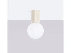 Sollux Lighting Plafón-Lámpara De Techo Halo Moderno De Aluminio/Vidrio - 1 Fuentes Luminosas - L.12 X A.21 Cm - Beige