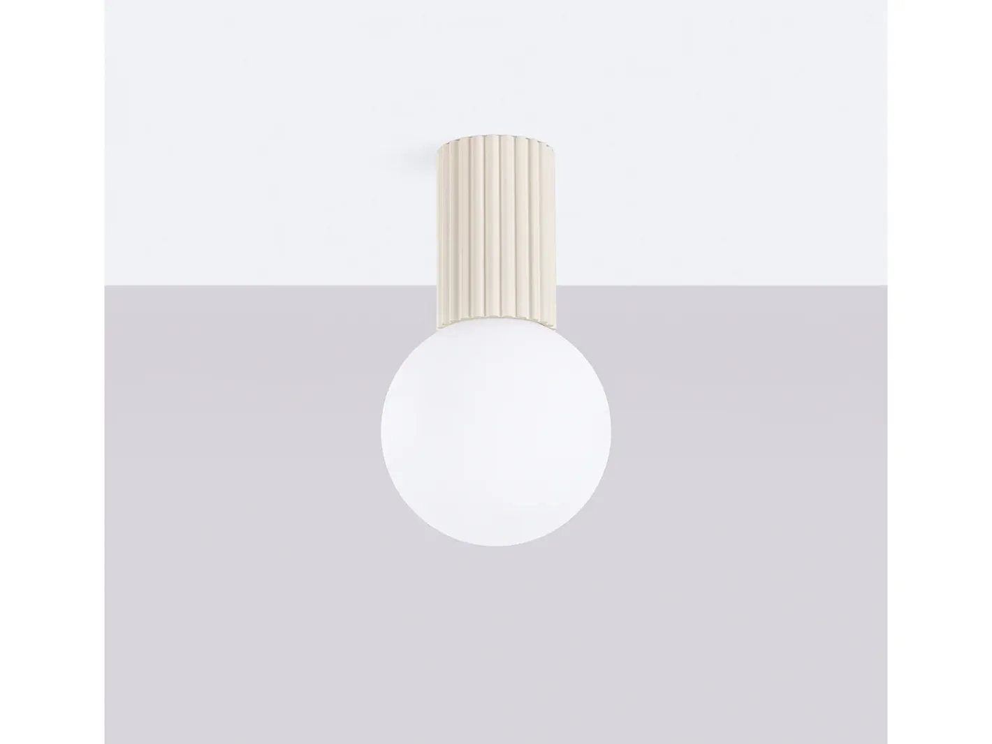 Sollux Lighting Plafón-Lámpara De Techo Halo Moderno De Aluminio/Vidrio - 1 Fuentes Luminosas - L.12 X A.21 Cm - Beige