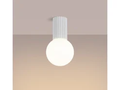 Sollux Lighting Lámpara De Techo Halo Moderno De Aluminio/Vidrio - 1 Fuentes Luminosas - L.12 X A.21 Cm - Blanco Hot