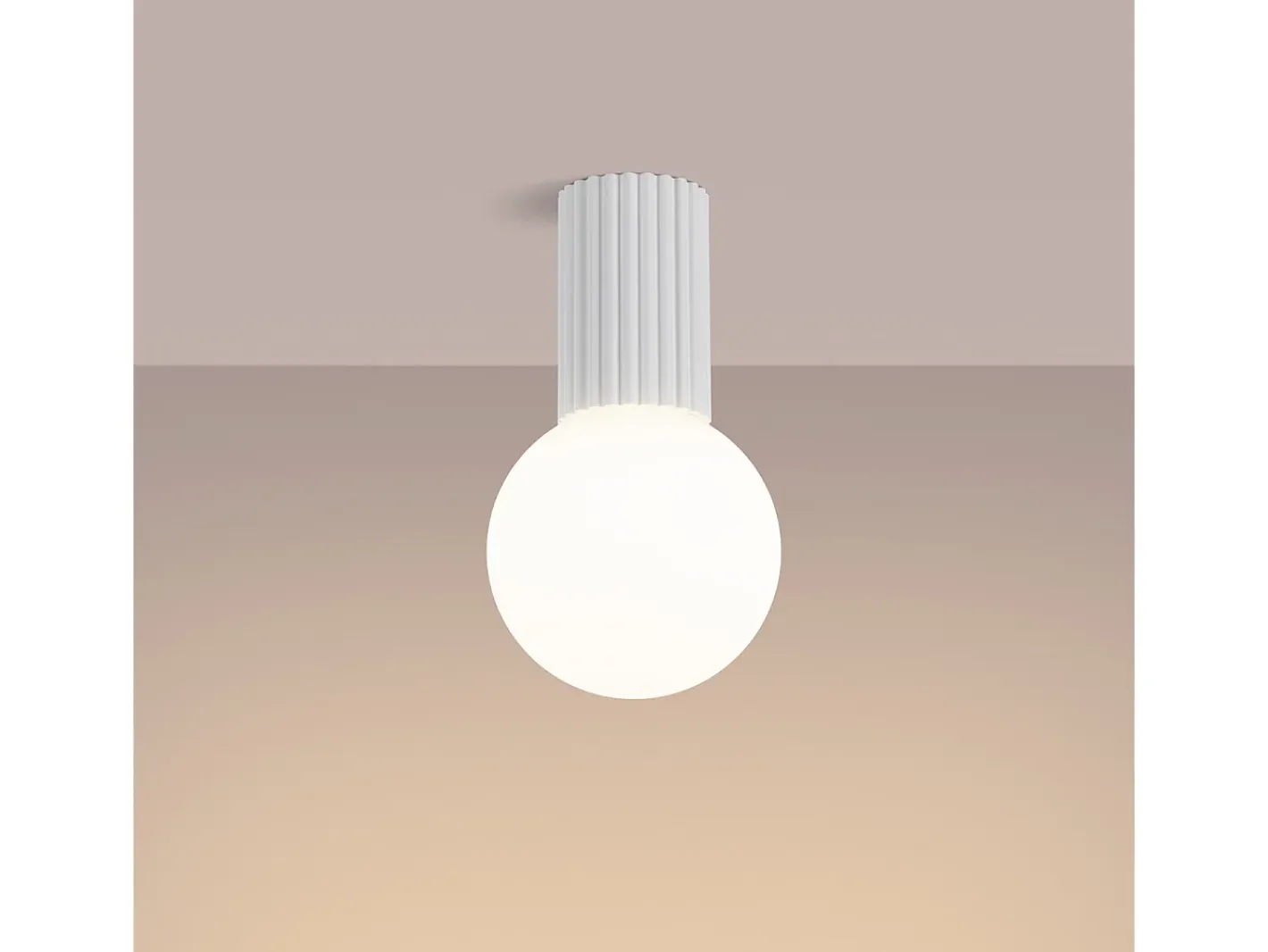 Sollux Lighting Lámpara De Techo Halo Moderno De Aluminio/Vidrio - 1 Fuentes Luminosas - L.12 X A.21 Cm - Blanco Hot