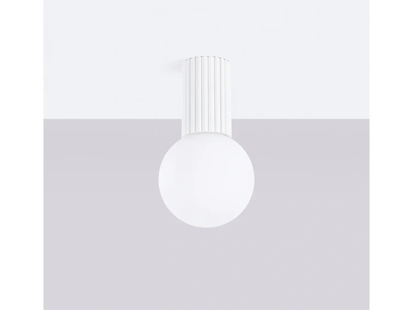 Sollux Lighting Lámpara De Techo Halo Moderno De Aluminio/Vidrio - 1 Fuentes Luminosas - L.12 X A.21 Cm - Blanco Hot
