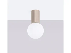 Sollux Lighting Plafón-Lámpara De Techo Halo Moderno De Aluminio/Vidrio - 1 Fuentes Luminosas - L.12 X A.21 Cm - Gris Pardo Marru00f3n