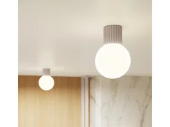 Sollux Lighting Plafón-Lámpara De Techo Halo Moderno De Aluminio/Vidrio - 1 Fuentes Luminosas - L.12 X A.21 Cm - Gris Pardo Marru00f3n