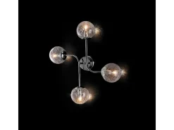 Lámpara Suspendida-Lámpara de techo Ikarus en hierro cromado pulido 4 luces L.63 X 59 BL213-PL4-CR Plateado