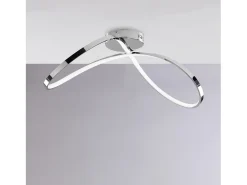 Plafón-Lámpara de techo Infinity en metal y aluminio cromado pulido con LED integrado L. 70 X 30 BL239-PCR Plateado