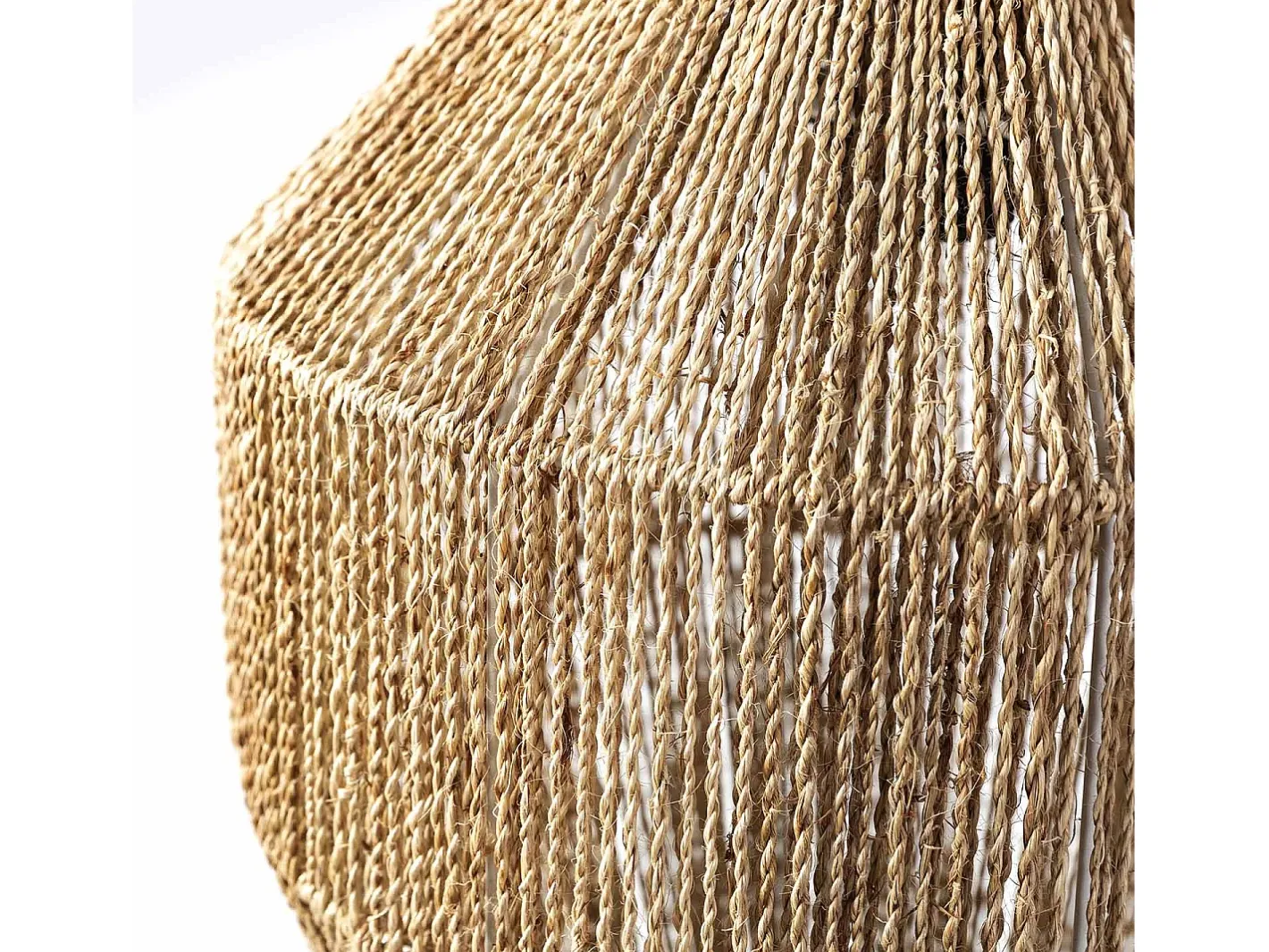 VS Venta-stock Lámpara Suspendida-Lámpara de techo Ishi de cuerda trenzada, diámetro 30 cm Beige