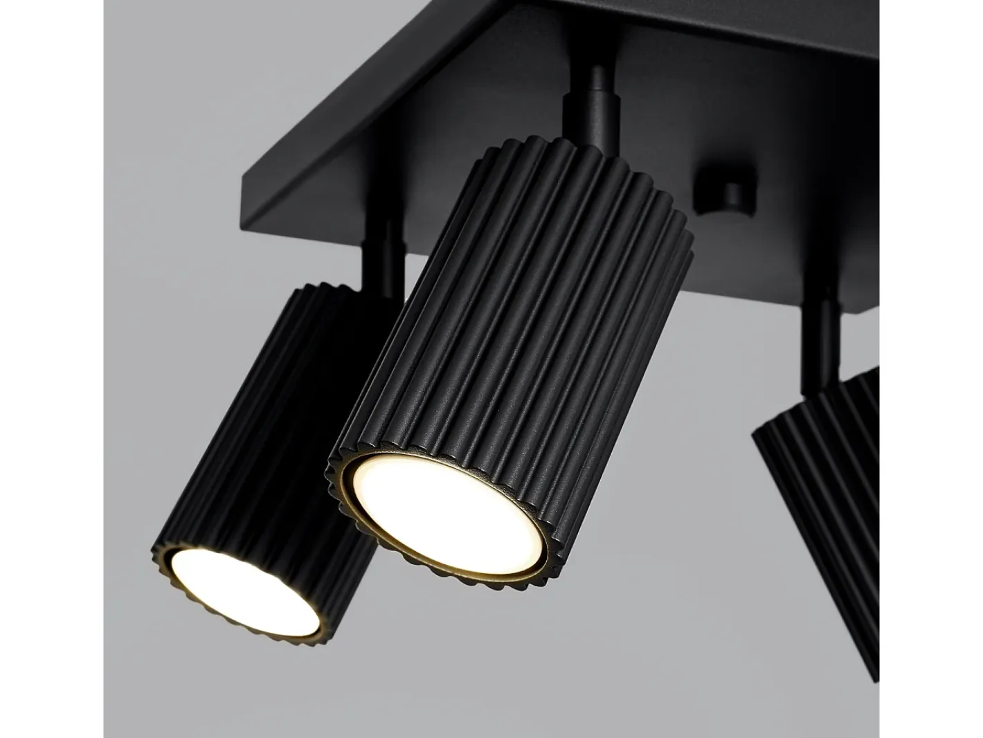 Sollux Lighting Plafón-Lámpara De Techo Karbon Minimalista De Aluminio - 4 Fuentes Luminosas - L.25 X A.16,5 Cm - Negro
