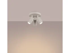 Sollux Lighting Plafón-Lámpara De Techo Karbon Minimalista De Aluminio - 3 Fuentes Luminosas - L.19,5 X A.18 Cm - Beige