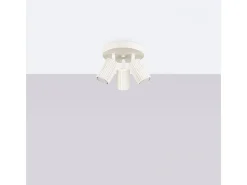 Sollux Lighting Plafón-Lámpara De Techo Karbon Minimalista De Aluminio - 3 Fuentes Luminosas - L.19,5 X A.18 Cm - Beige