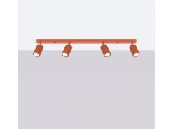 Sollux Lighting Lámpara De Techo Karbon Minimalista De Aluminio - 4 Fuentes Luminosas - L.81 X A.16,5 Cm - Ocre Rojo Discount