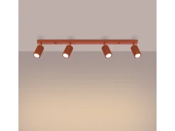 Sollux Lighting Lámpara De Techo Karbon Minimalista De Aluminio - 4 Fuentes Luminosas - L.81 X A.16,5 Cm - Ocre Rojo Discount