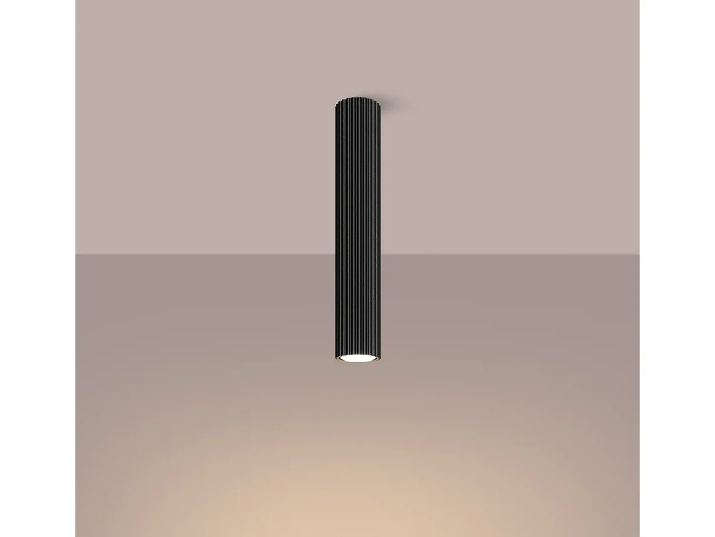 New Sollux Lighting Lámpara De Techo Karbon Minimalista De Aluminio - 1 Fuentes Luminosas - L.6,5 X A.40 Cm - Negro