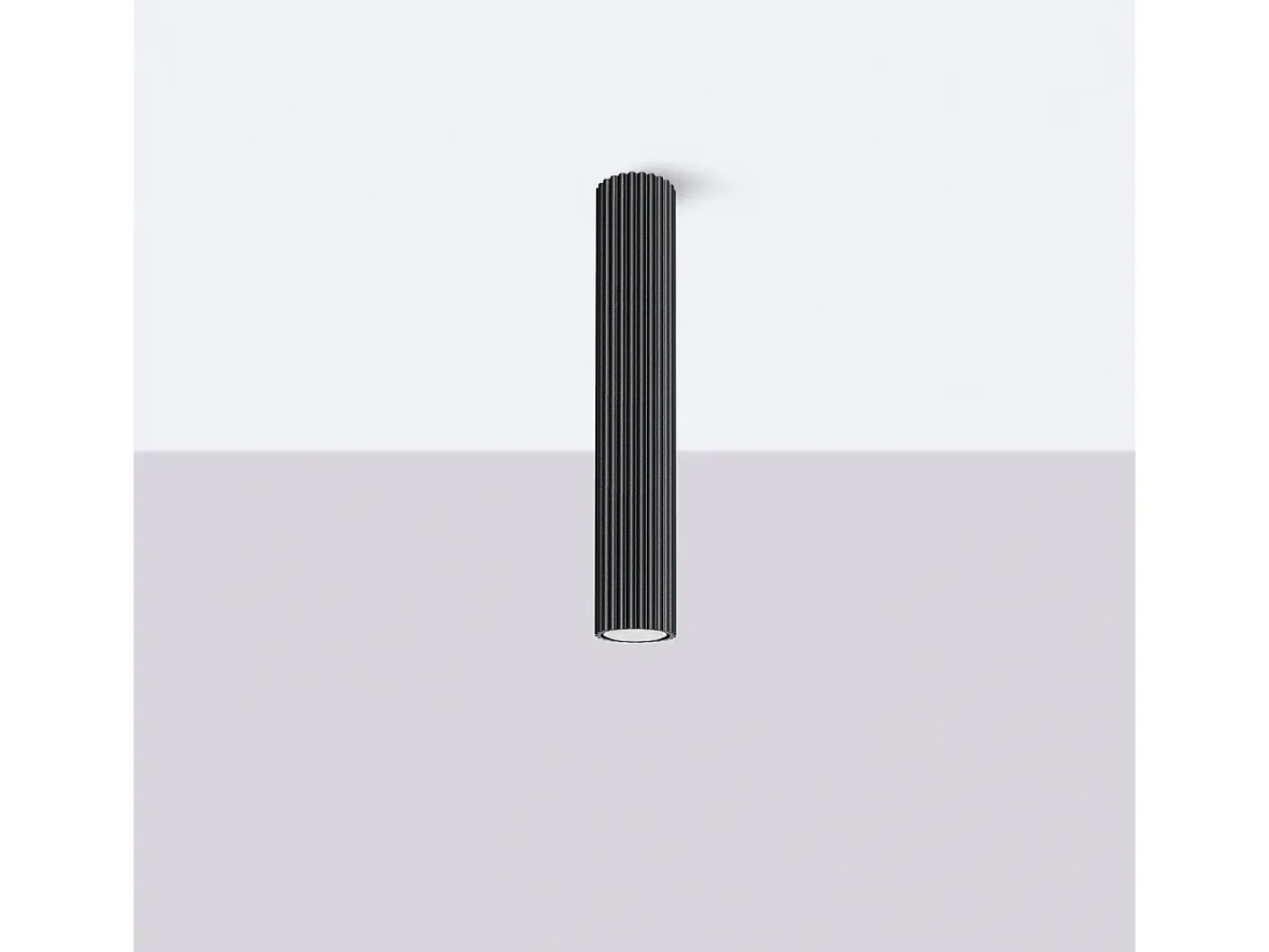 New Sollux Lighting Lámpara De Techo Karbon Minimalista De Aluminio - 1 Fuentes Luminosas - L.6,5 X A.40 Cm - Negro