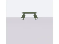 Sollux Lighting Lámpara De Techo Karbon Minimalista De Aluminio - 2 Fuentes Luminosas - L.30 X A.16,5 Cm - Oliva Verde New