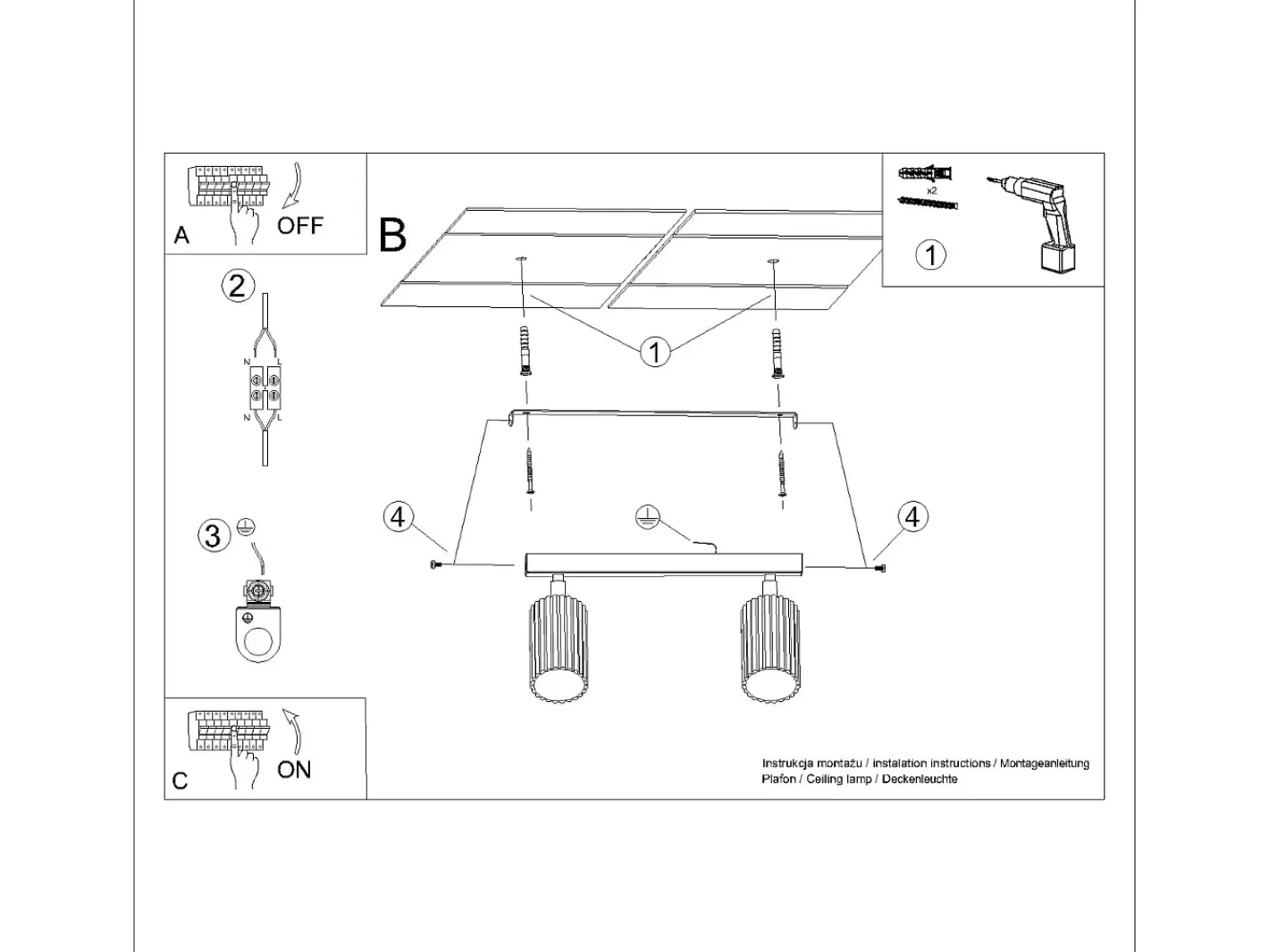 Sollux Lighting Lámpara De Techo Karbon Minimalista De Aluminio - 2 Fuentes Luminosas - L.30 X A.16,5 Cm - Oliva Verde New