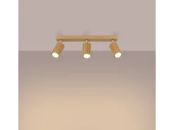 Sollux Lighting Lámpara De Techo Karbon Minimalista De Aluminio - 3 Fuentes Luminosas - L.45 X A.16,5 Cm - Dorado
