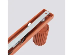 Sollux Lighting Plafón-Lámpara De Techo Karbon Minimalista De Aluminio - 3 Fuentes Luminosas - L.45 X A.16,5 Cm - Ocre Rojo