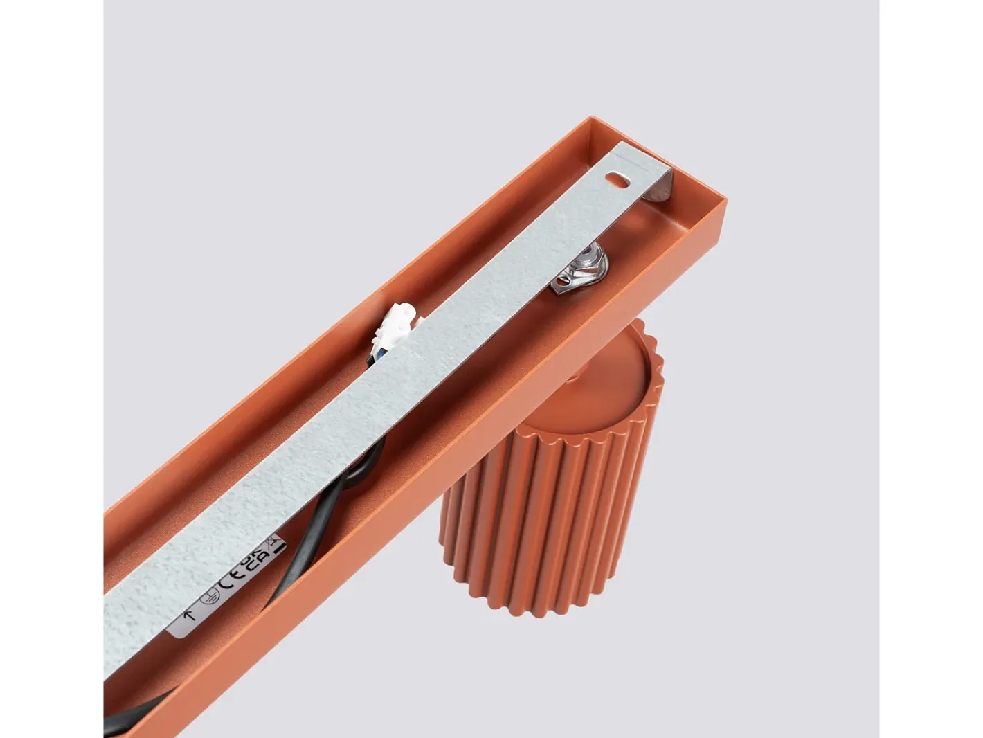 Sollux Lighting Plafón-Lámpara De Techo Karbon Minimalista De Aluminio - 3 Fuentes Luminosas - L.45 X A.16,5 Cm - Ocre Rojo
