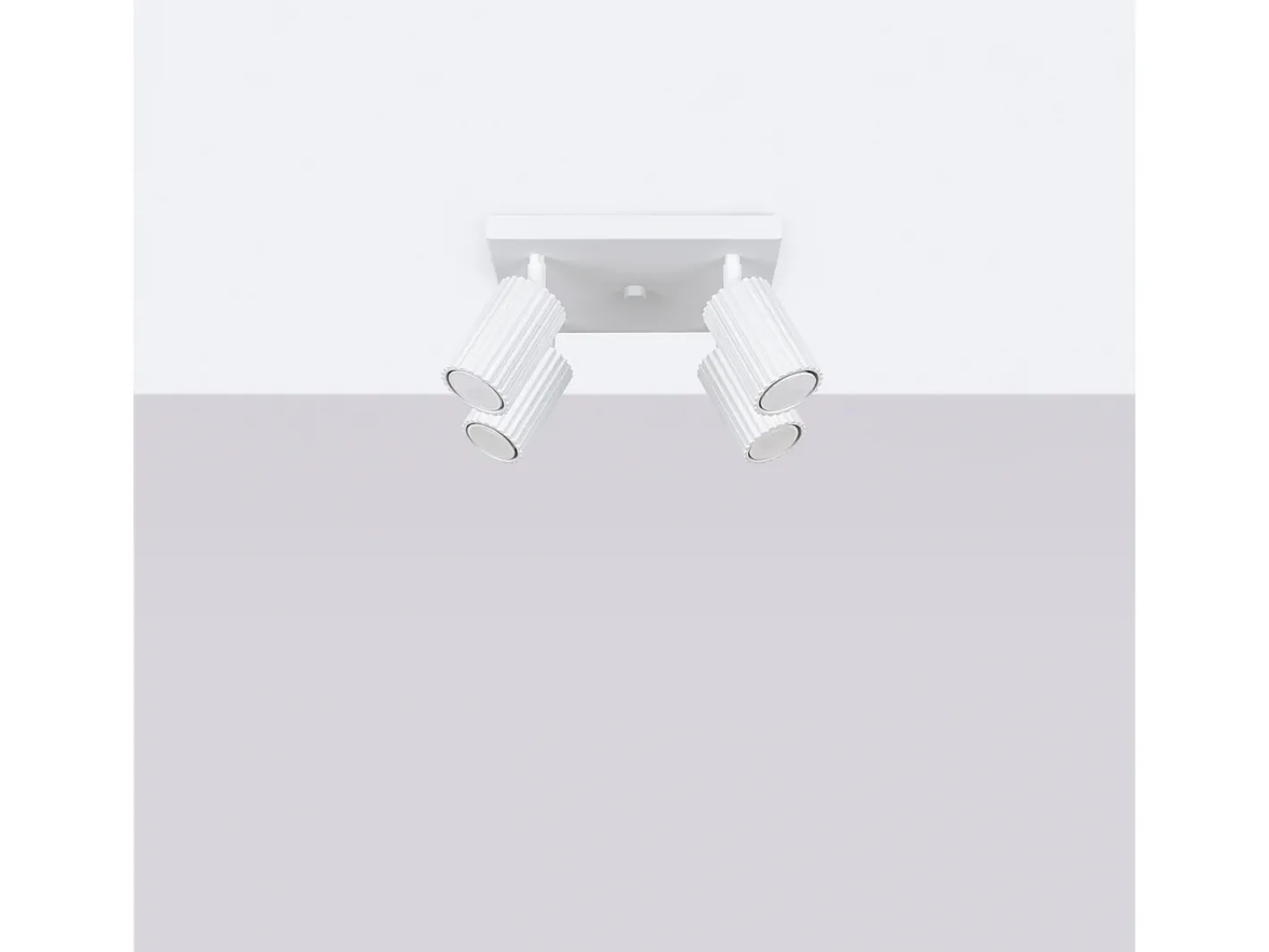 Online Sollux Lighting Lámpara De Techo Karbon Minimalista De Aluminio - 4 Fuentes Luminosas - L.25 X A.16,5 Cm - Blanco
