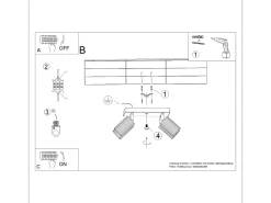 Online Sollux Lighting Lámpara De Techo Karbon Minimalista De Aluminio - 4 Fuentes Luminosas - L.25 X A.16,5 Cm - Blanco