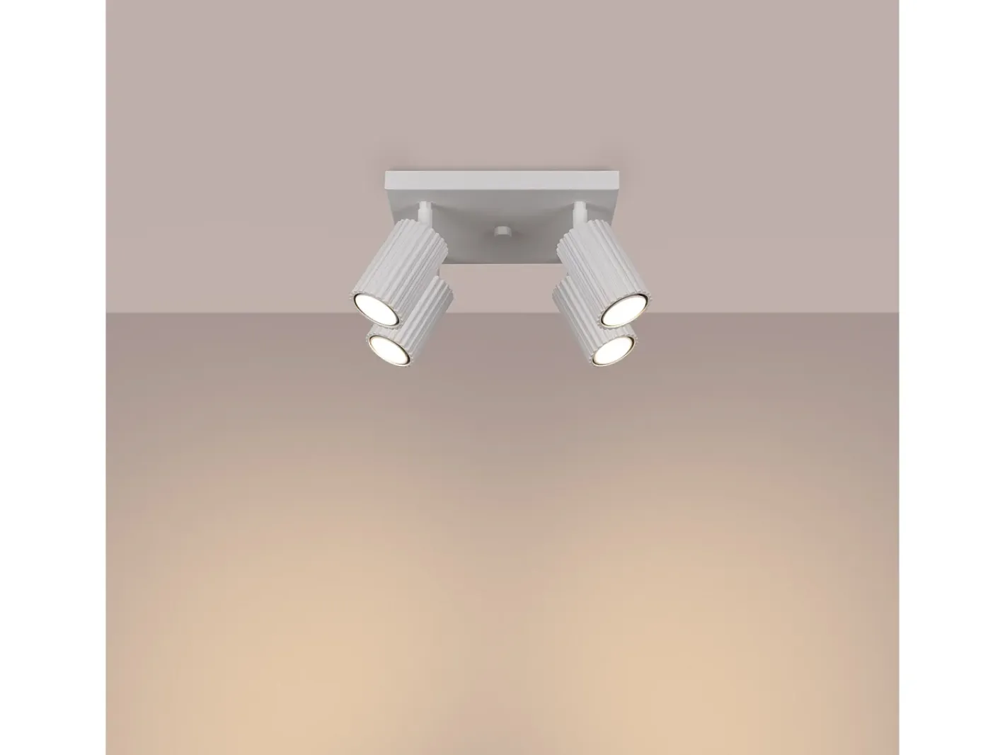 Online Sollux Lighting Lámpara De Techo Karbon Minimalista De Aluminio - 4 Fuentes Luminosas - L.25 X A.16,5 Cm - Blanco