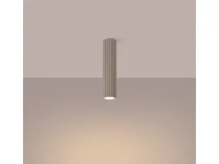 Clearance Sollux Lighting Lámpara De Techo Karbon Minimalista De Aluminio - 1 Fuentes Luminosas - L.6,5 X A.30 Cm - Pardo Gris
