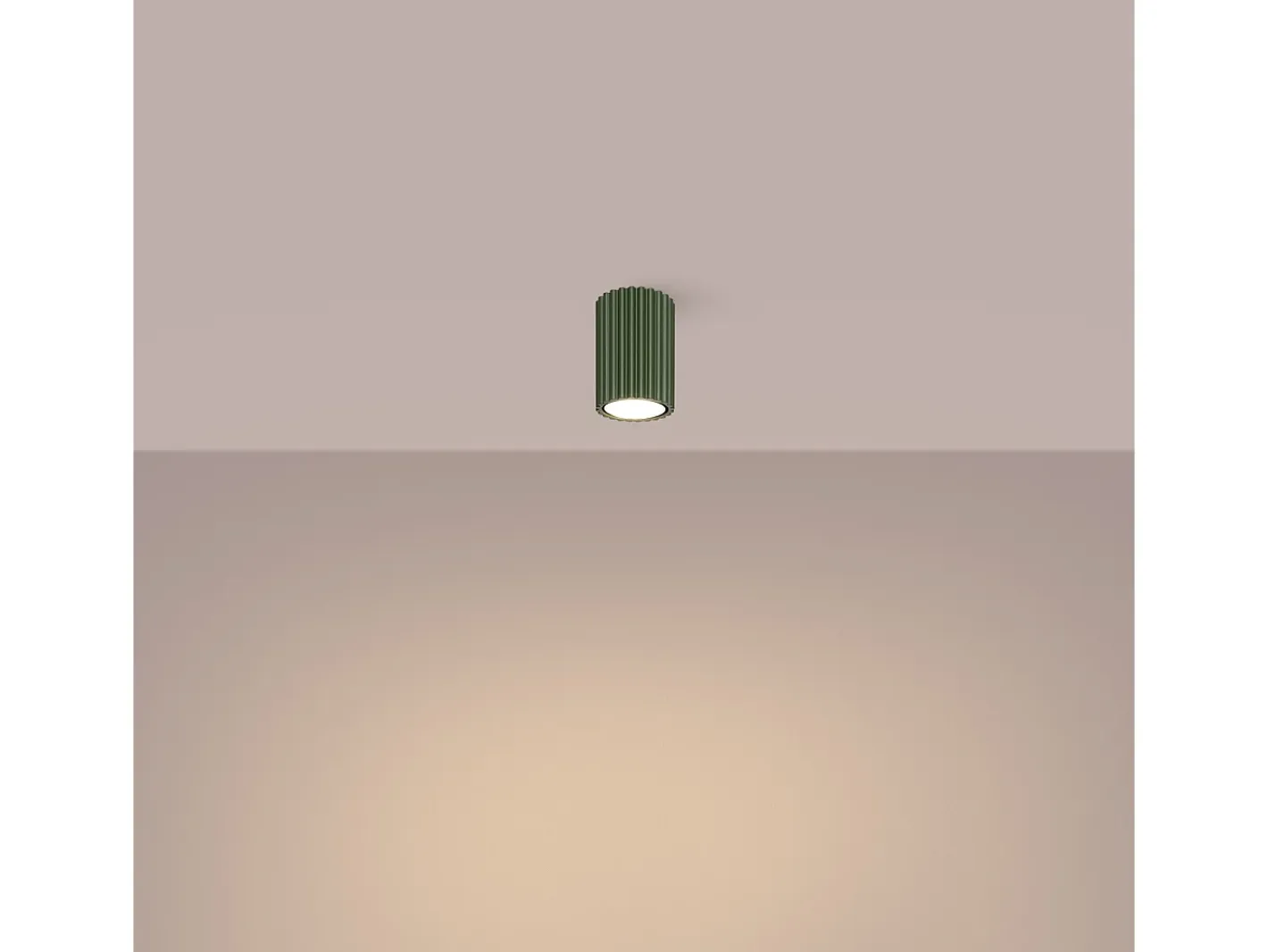 Sollux Lighting Lámpara De Techo Karbon Minimalista De Aluminio - 1 Fuentes Luminosas - L.6,5 X A.10 Cm - Oliva Verde