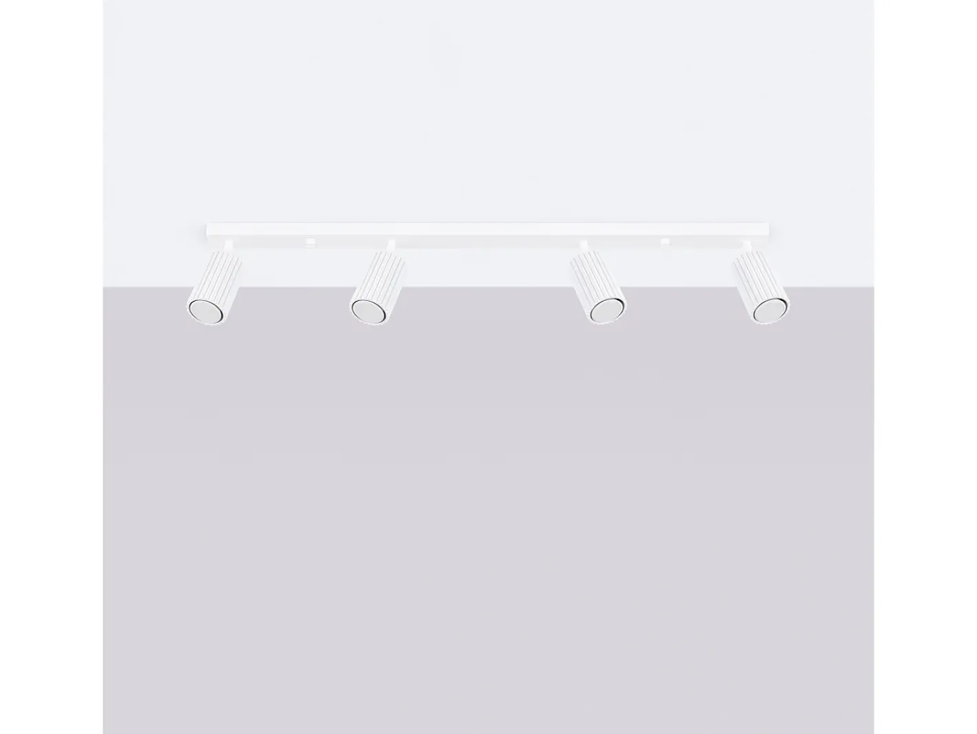Sollux Lighting Plafón-Lámpara De Techo Karbon Minimalista De Aluminio - 4 Fuentes Luminosas - L.81 X A.16,5 Cm - Blanco