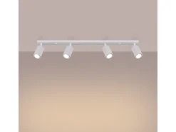 Sollux Lighting Plafón-Lámpara De Techo Karbon Minimalista De Aluminio - 4 Fuentes Luminosas - L.81 X A.16,5 Cm - Blanco