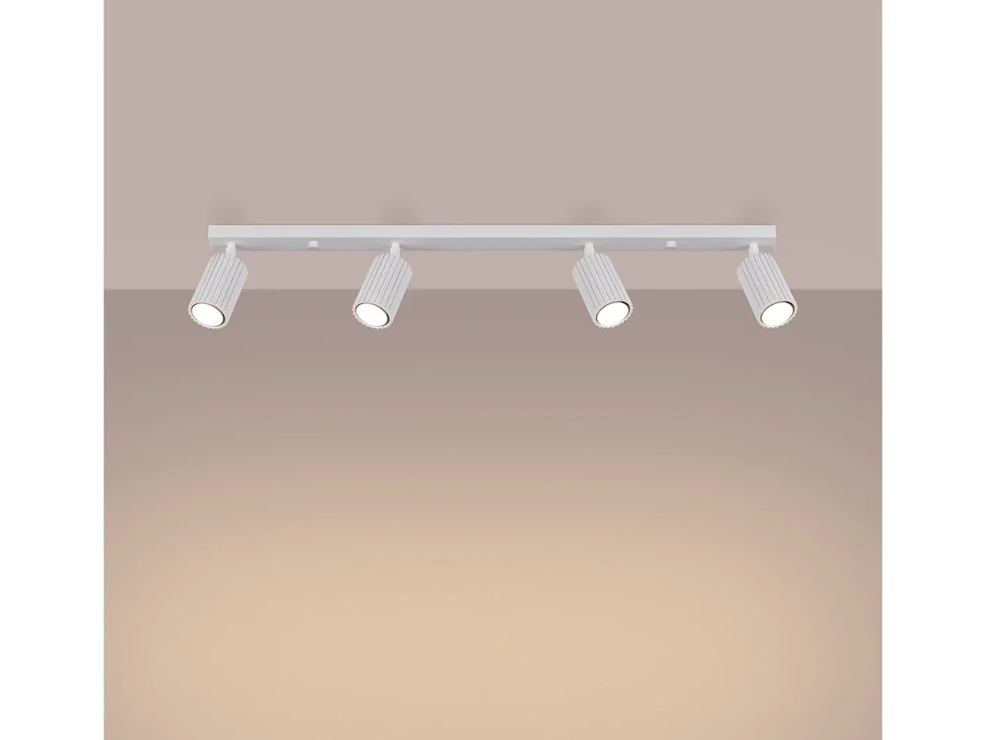 Sollux Lighting Plafón-Lámpara De Techo Karbon Minimalista De Aluminio - 4 Fuentes Luminosas - L.81 X A.16,5 Cm - Blanco