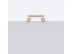 Sollux Lighting Plafón-Lámpara De Techo Karbon Minimalista De Aluminio - 2 Fuentes Luminosas - L.30 X A.16,5 Cm - Pardo Gris