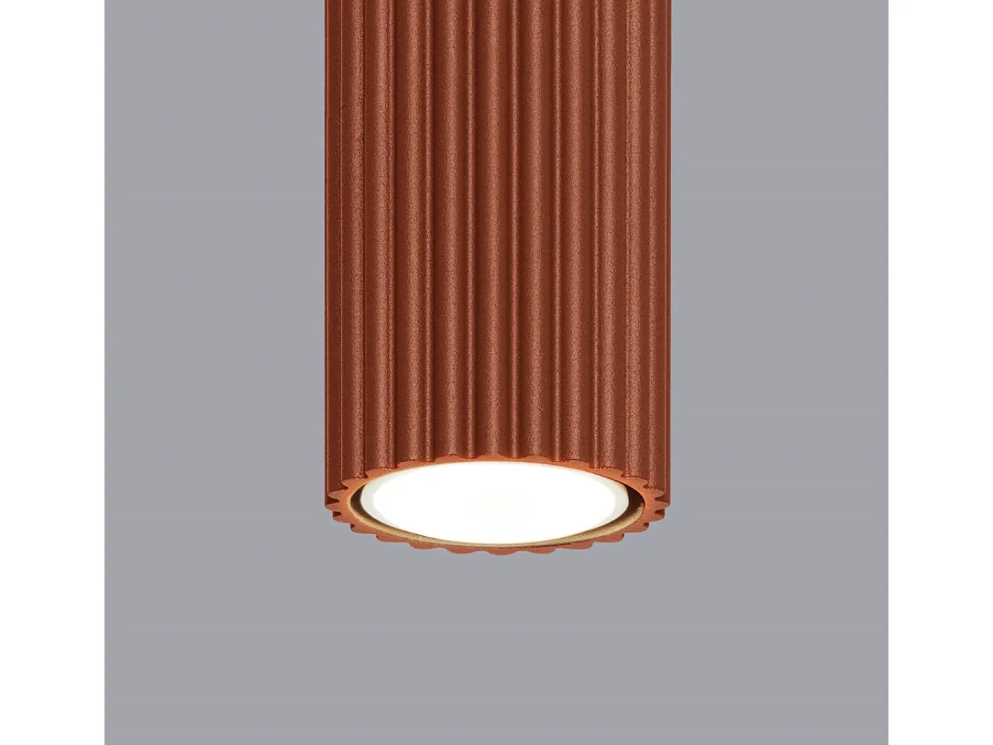 Sollux Lighting Plafón-Lámpara De Techo Karbon Minimalista De Aluminio - 1 Fuentes Luminosas - L.6,5 X A.40 Cm - Ocre Rojo