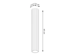 Sollux Lighting Plafón-Lámpara De Techo Karbon Minimalista De Aluminio - 1 Fuentes Luminosas - L.6,5 X A.40 Cm - Ocre Rojo