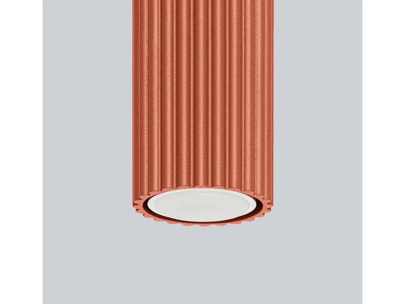 Sollux Lighting Plafón-Lámpara De Techo Karbon Minimalista De Aluminio - 1 Fuentes Luminosas - L.6,5 X A.40 Cm - Ocre Rojo
